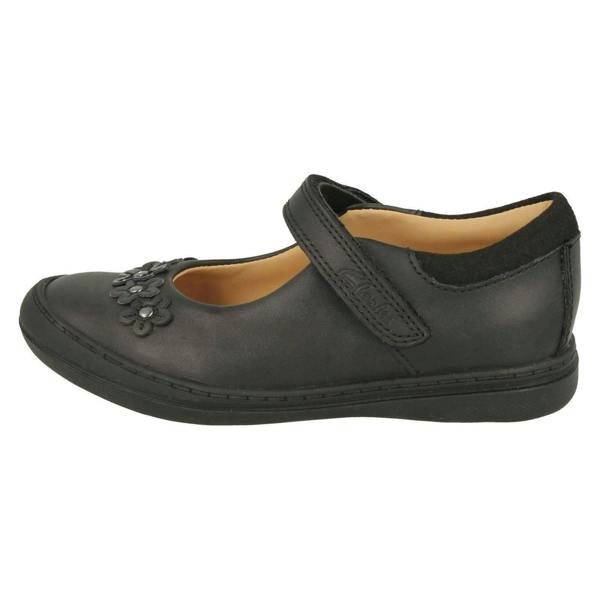 Clarks Girls Clarks Flower Detailed School Shoes Scooter Jump