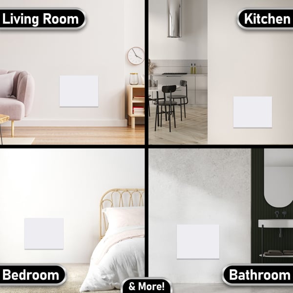 MYLEK Panel Space Heater White 1KW Eco, Smart and WiFi App Slimline Low Energy - Wall Mounted, Bathroom IPX4