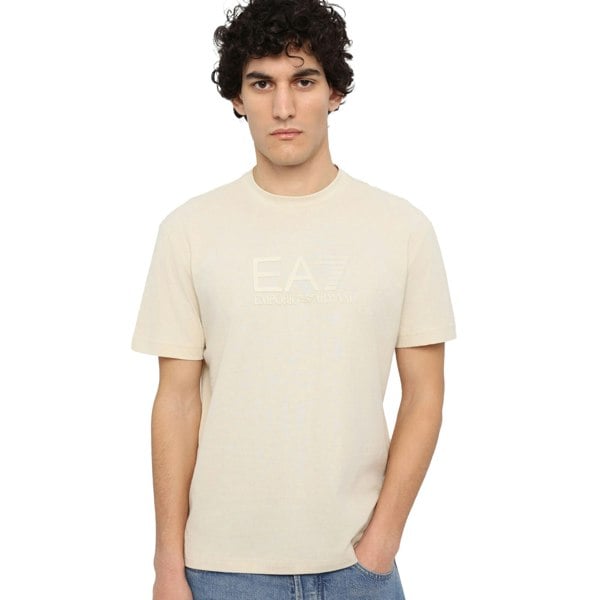 Emporio Armani EA7 EA7 Emporio Armani Visibility Tonal Logo T-Shirt Almond Milk