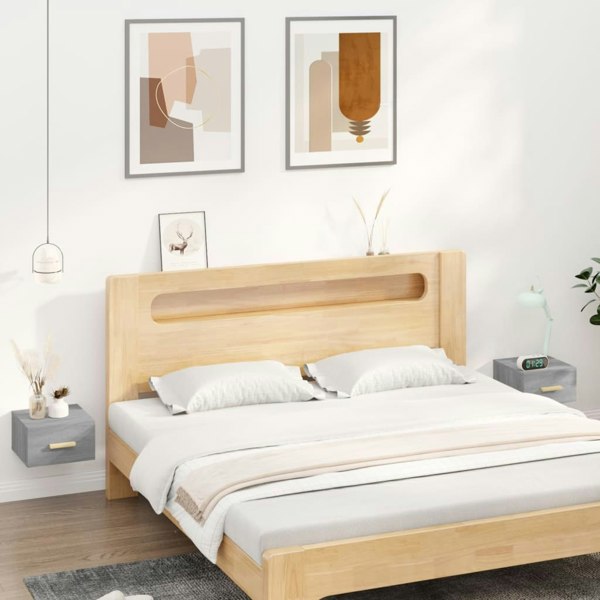 Berkfield Wall-mounted Bedside Cabinets 2 pcs Grey Sonoma 35x35x20 cm