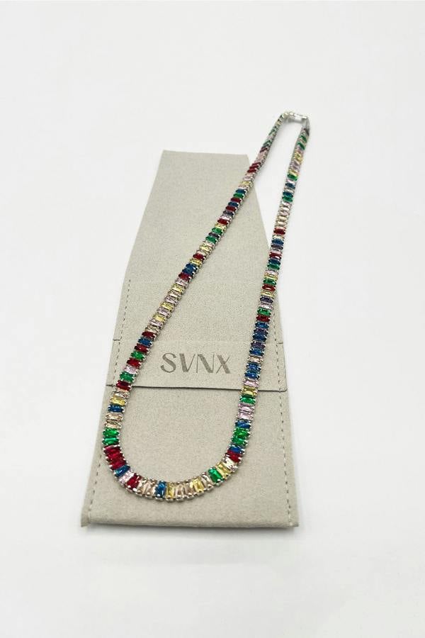SVNX Multicolour Tennis Necklace