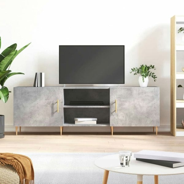 Berkfield TV Cabinet Concrete Grey 150x30x50 cm Engineered Wood