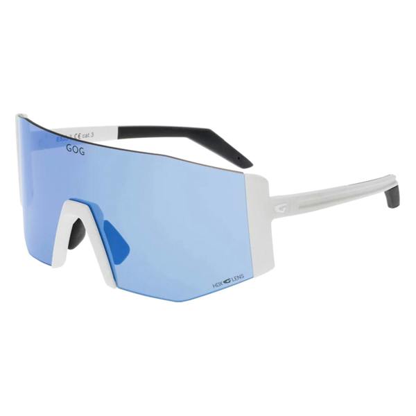 GOG Eyewear Unisex UV400 HDX Contrast Cycling Sunglasses with Mirror Scratch-Resistant Lens - One Size - Matt White/Black