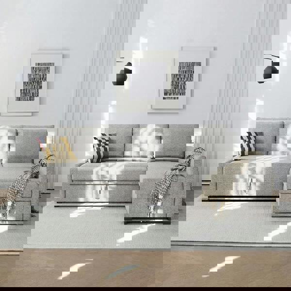 Weilai Concept Edwards Three Seater Corner Sofa Bed With Storage, Linen