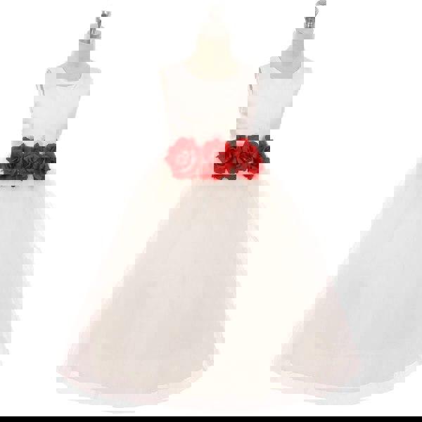 Flower Girl Dress with red flowers