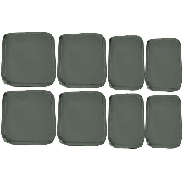 Deep grey polyester square seat cushion cover, outdoor replacement cover