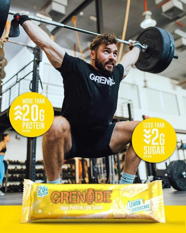 Grenade High Protein, Low Sugar Bar - Lemon Cheesecake, 12 x 60 g