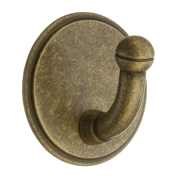 Antique brass finish single towel hook