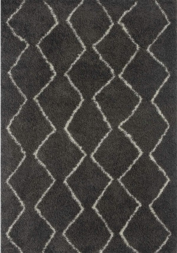 Shaggy Dark grey rug High Qualit Elegant Moroccan Pattern Suitable for Floor heating