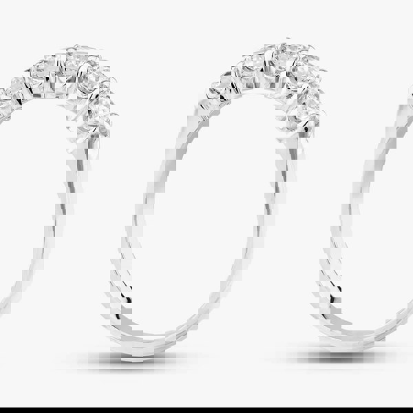 T. H. Baker 9ct White Gold Lab Grown 1.00ct Brilliant Cut Diamond Half Eternity Ring LGR5555-100 (WG)