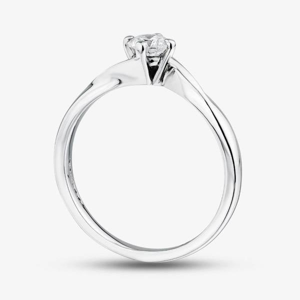 1888 Collection Platinum Certificated 0.33ct Round Cut Diamond Twist Solitaire Ring RI-1027(.33CT PLUS)