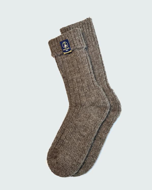 Jemsox British Wool Boot Socks – Mid Grey Natural | 100% British Wool Luxury Boot Socks