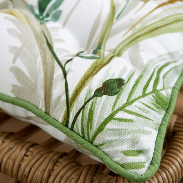 RHS Ornamental Grasses Shower Proof Outdoor Cotton Dining Seat Pad Cushion