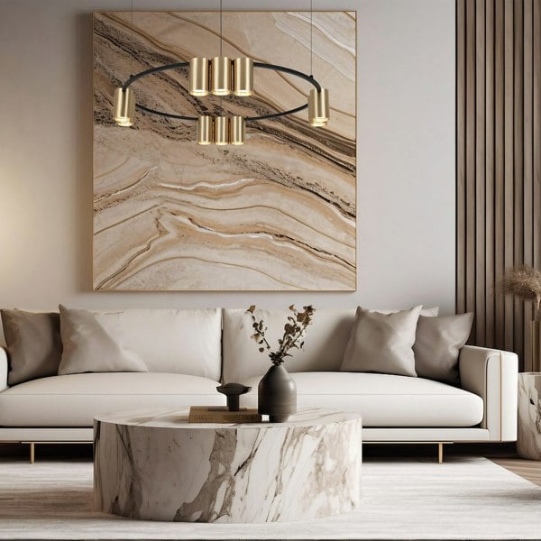 Milagro Pendant Light (Circle) Genesis Black Gold 10xGU10