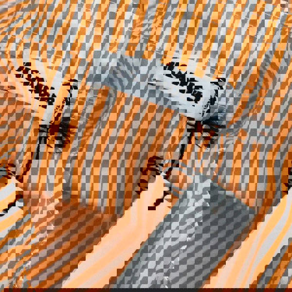 Jil Sander neon orange and white striped skirt in a regimental stripe pattern