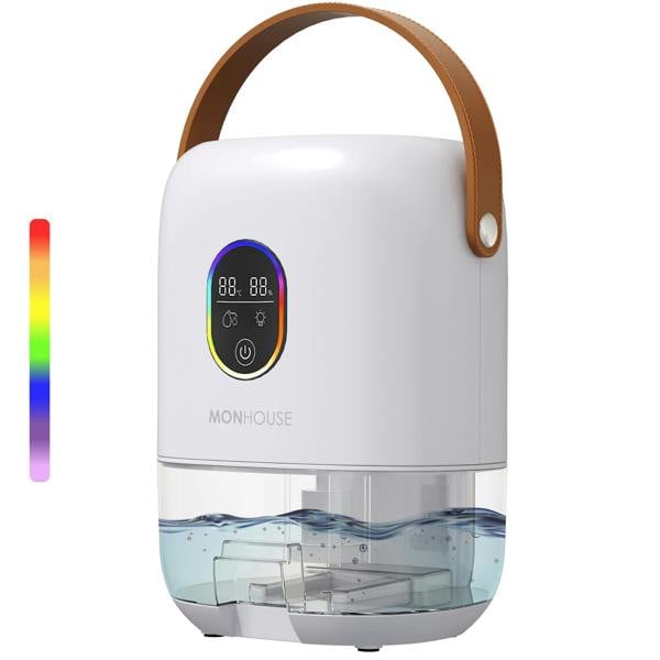 MONHOUSE  1000ml Electric Dehumidifier - Quiet Touch Screen Auto Shut Off