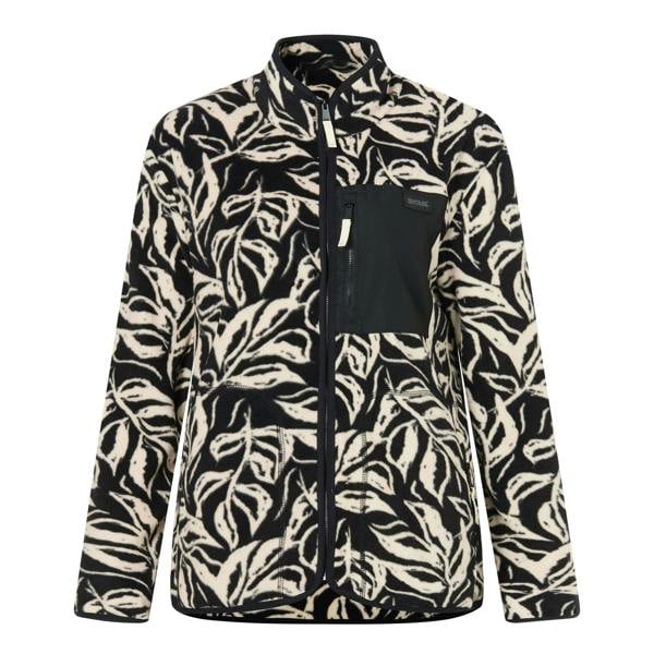 Regatta Womens/Ladies Frankie Leaf Print Full Zip Fleece Jacket - Black/White - 
