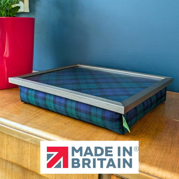 Made in the Mill Luxury Black Watch Lap Tray with Bean Bag