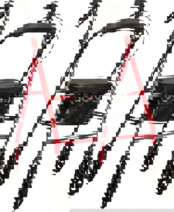 Aidapt Four Wheeled Rollator with Bag Red