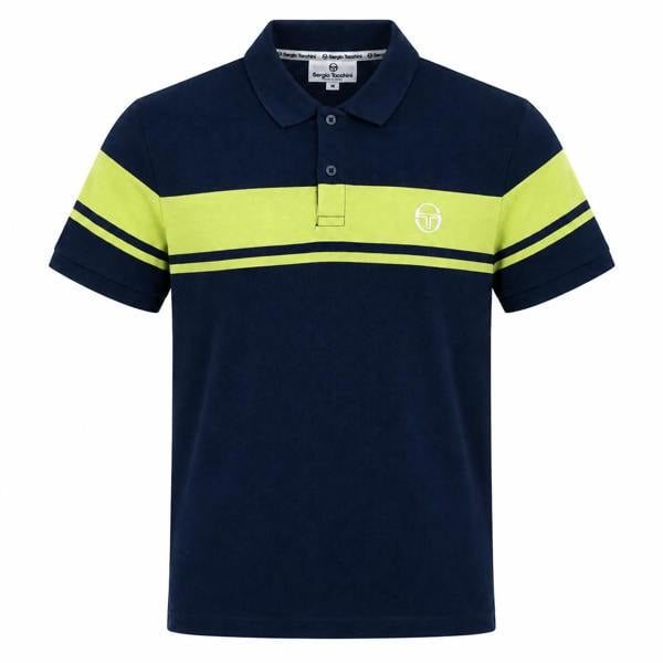 Sergio Tacchini Young Line Polo Shirt Maritime Blue/Celery Green