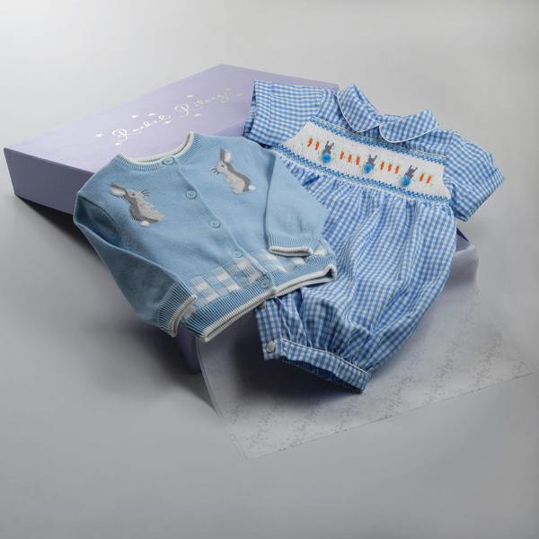 Rachel Riley Blue Bunny Smocked Gift Set