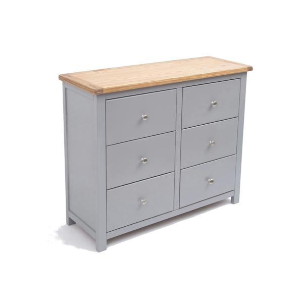 Cabinet Bits Mirano 6 Drawer Chest of Drawers Chrome Knob