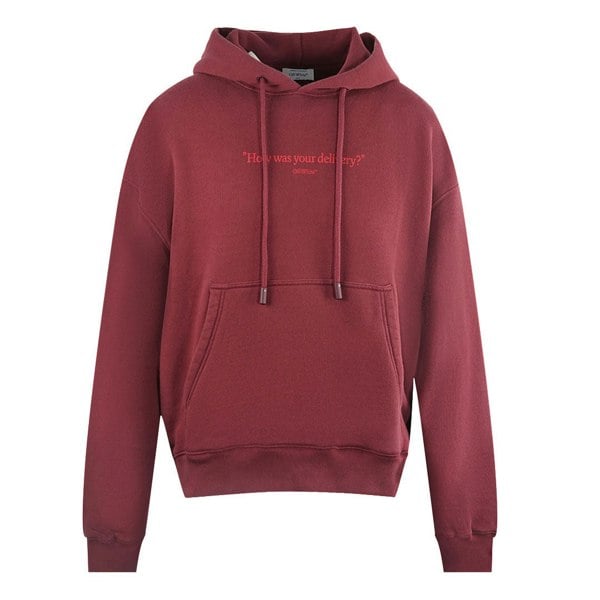 Off-White How Was Your Delivery Skate Hoodie - Dark Red