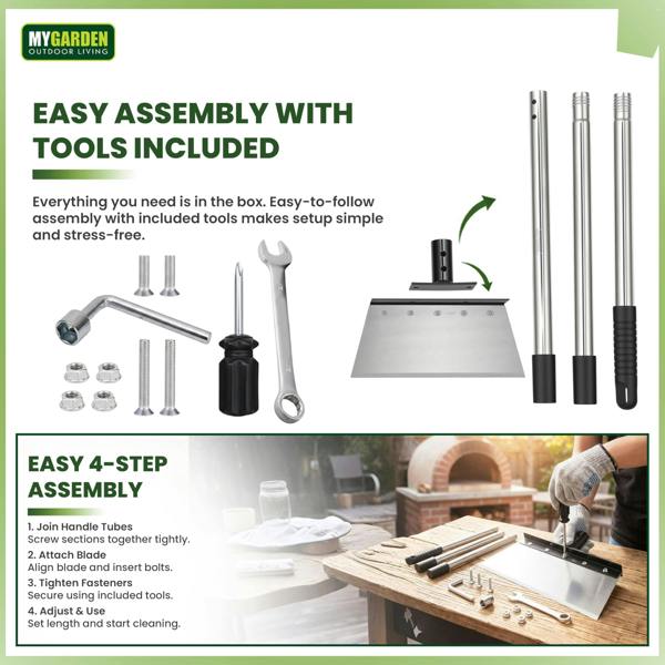 My Garden Outdoor Living My Garden Scraper Extendable up to 125cm - Moss Scraper with Adjustable Stainless Steel Handle & Sharp Steel Blade