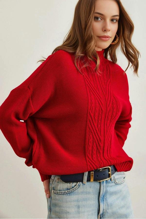 Hoxton Gal High-Neck Cable Knit Sweater