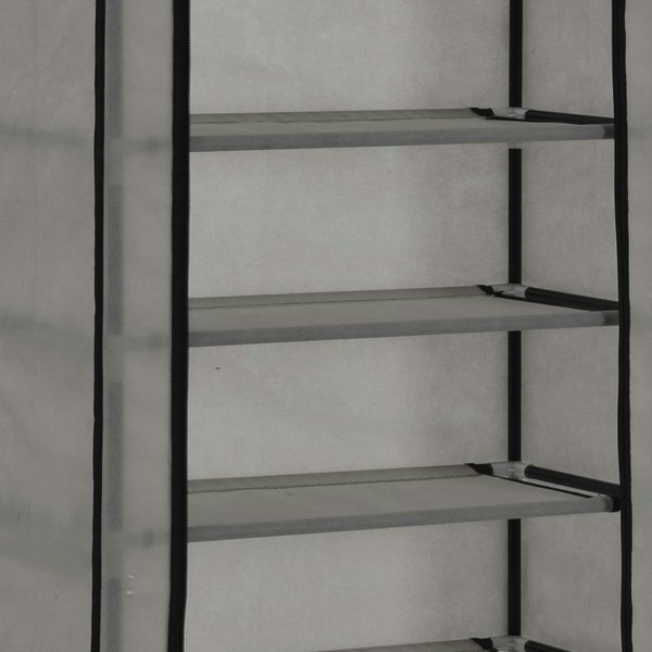 Berkfield Shoe Cabinet with Cover Grey 57x29x162 cm Fabric