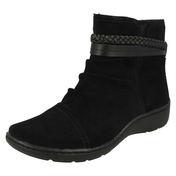 Clarks Ladies Clarks Braid Detailed Ankle Boots Cora BraidBoot