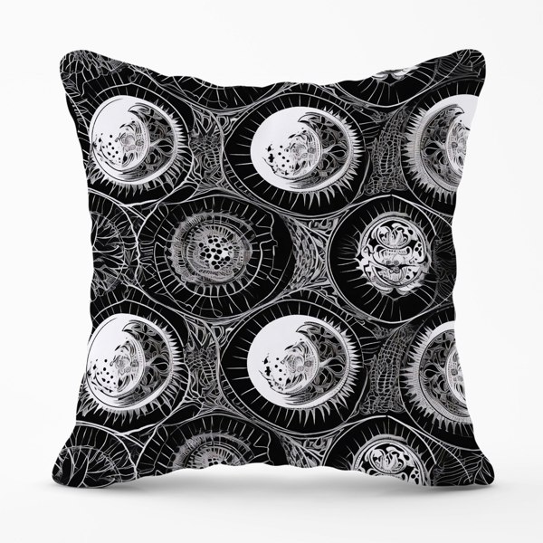 Warren Reed Black White Moon and Sun Cushions