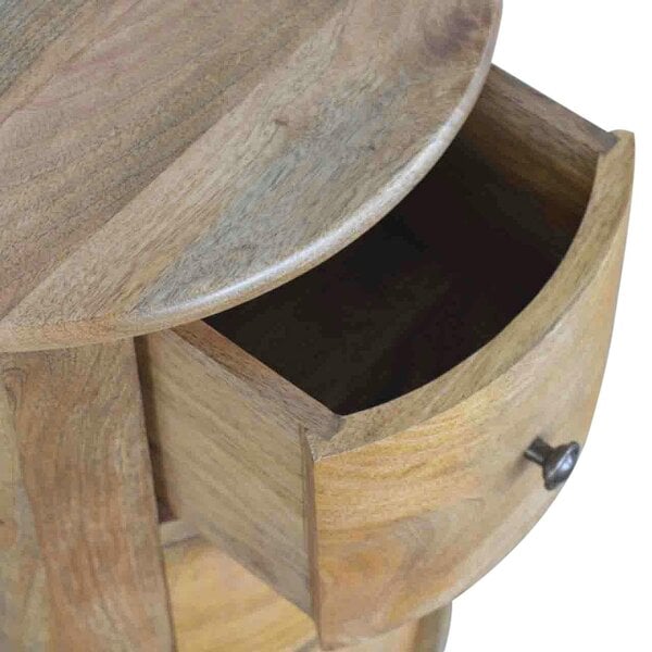 Wyld Haus Amalfi 3 Drawer Wooden Drum Bedside Table