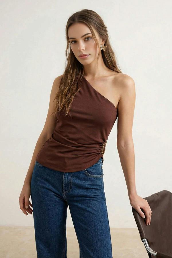 WOVCOR Plain Boat Neck Sleeveless Knitted Scuba Party Blouse