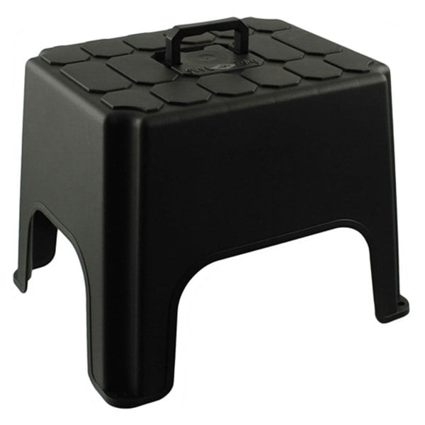 Non-Slip Step Up Black Step Stool With Built In Carry Handle