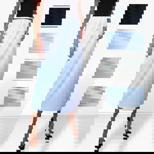 Paulo Due Women's Midi Maxi Matte Satin Skirt Elasticated Waist