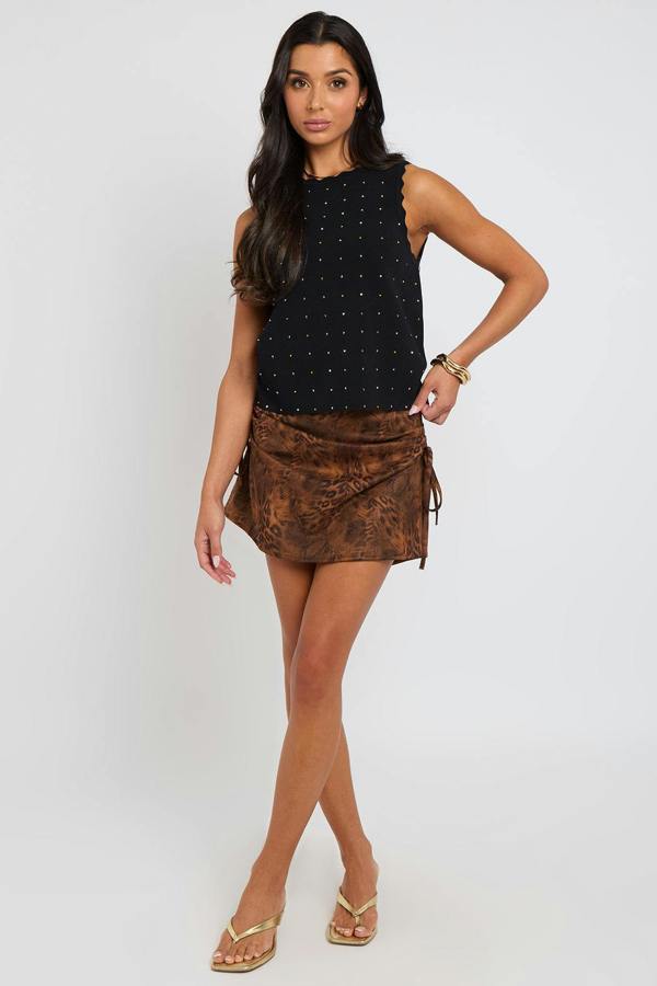 Urban Bliss Animal Faux Suede Mini Skirt