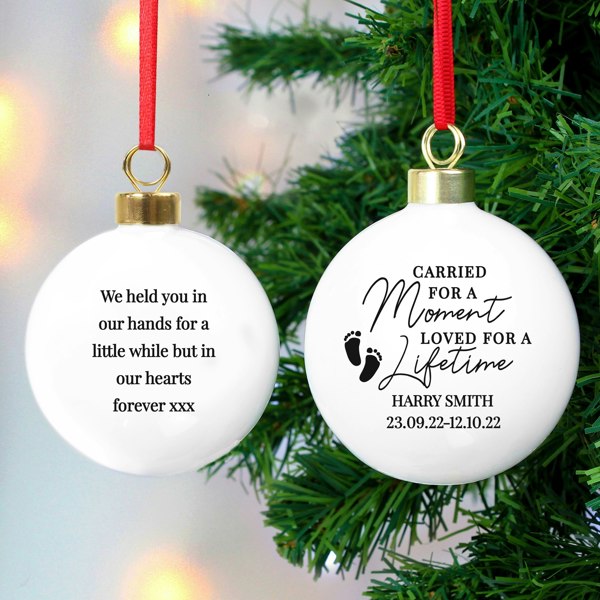 Personalised Memento Company Personalised Carried For A Moment Bauble