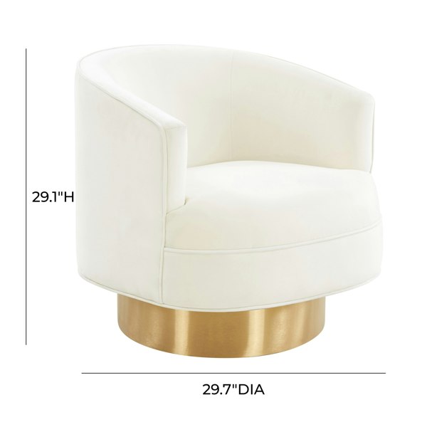 Furniture Edit Stella Cream Velvet Swivel Chair