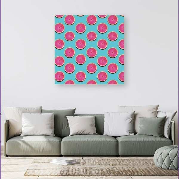 Warren Reed Fruity Pattern Of Pink Grapefruit Canvas