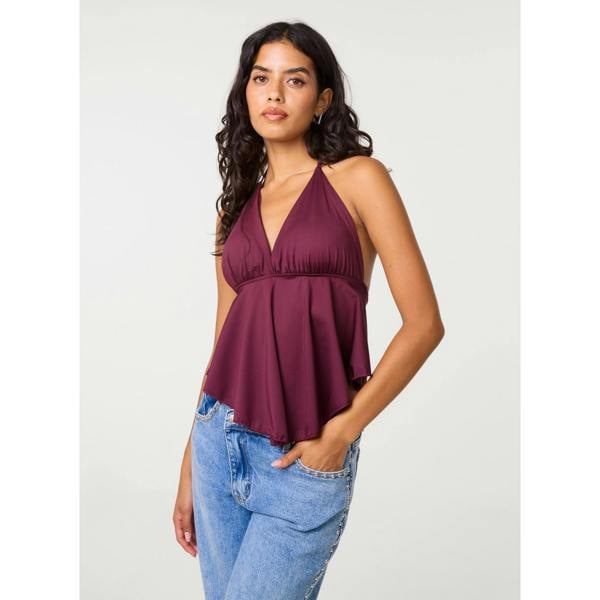 Pink Vanilla Bra Cup Halter Jersey Top