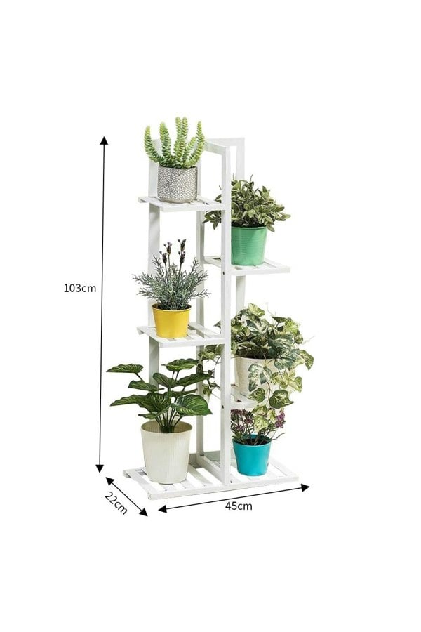 Living and Home 5-Tier Rustic Wooden Potted Garden Plant Stand Rack Holder 103cm H