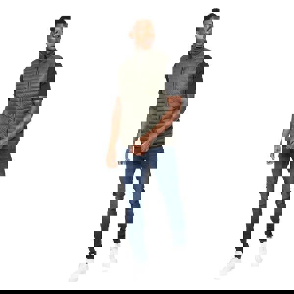 Crosshatch Mens Gattering Quilted Gilet - Olive Camo - 