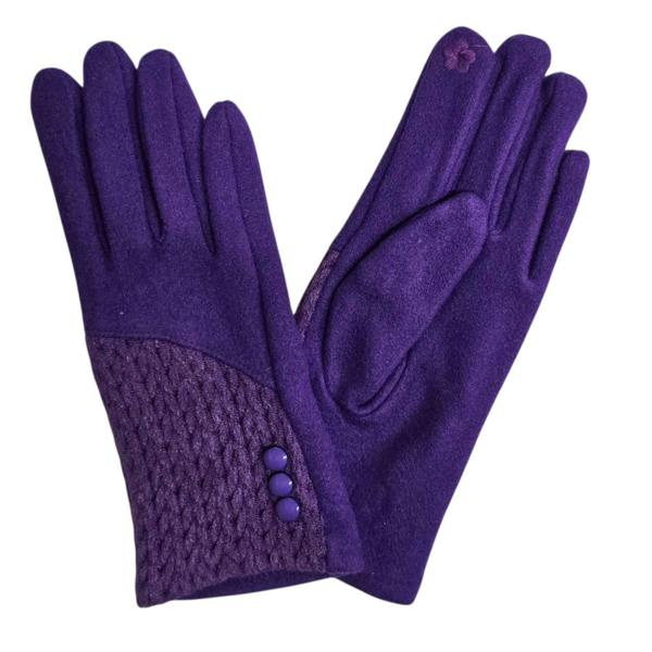Love EMVY Cashmere Blend Gloves With Button Detailing