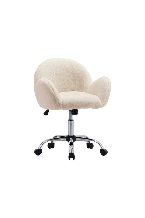 Living and Home Adjustable Height Plush Swivel Office Chair
