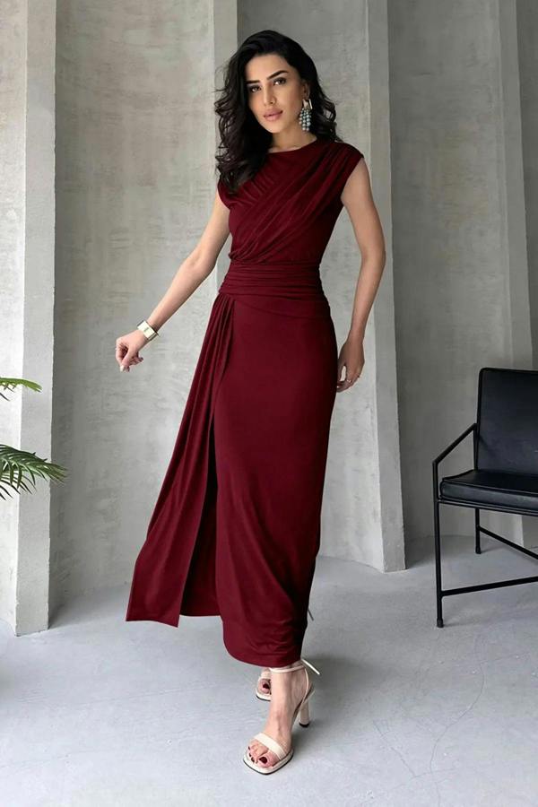 Hoxton Gal Elegant Bodycon Maxi Evening Dress