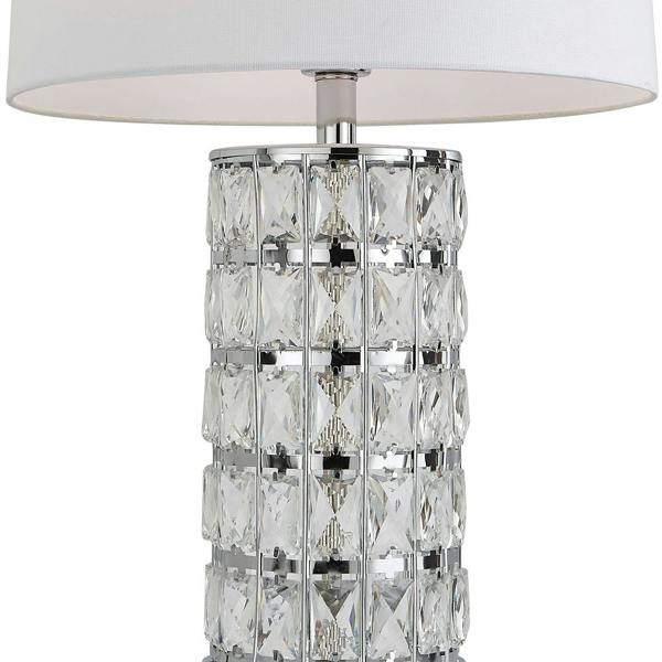 Pagazzi Lighting Indus Jewelled Cylinder Off White Table Lamp