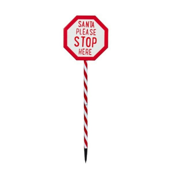 Samuel Alexander 1.1m Battery Operated Light up Santa Stop Here LED Christmas Sign