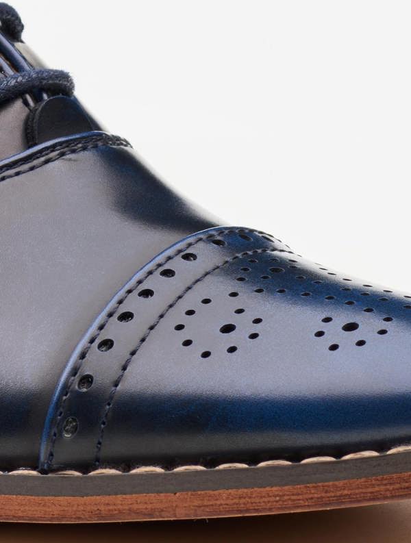 stylish navy boys wedding shoes