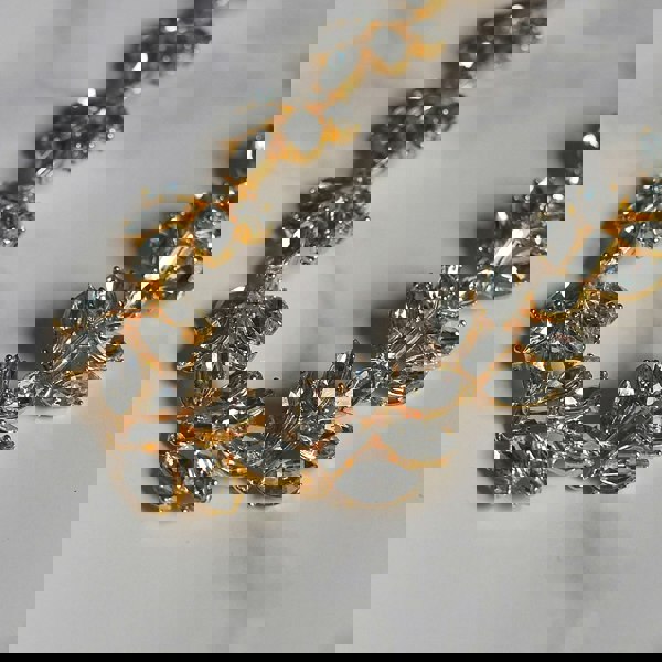 vintage headband in crystal and gold